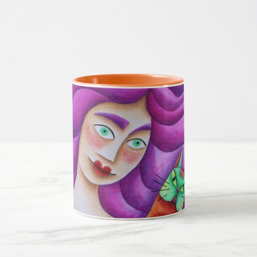 Mug Chica con su gato (Centre)