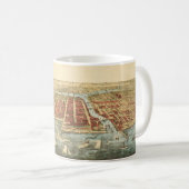 Mug Chicago Antique Map, LaSalle Street et River (Devant droit)