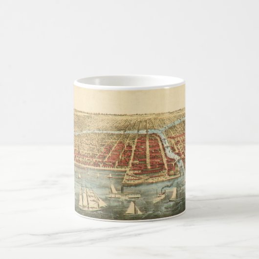 Mug Chicago Antique Map, LaSalle Street et River (Centre)