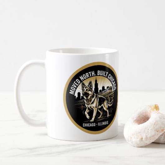 Mug Chicago German Shepherd African Heritage Pride Art (Avec donut)