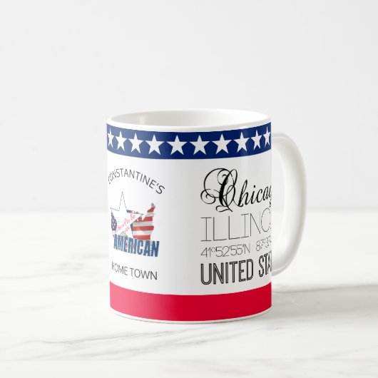 Mug Chicago, Illinois, États-Unis élégant (Devant droit)