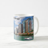 Mug Chicago Illinois River City Skyline (Devant droit)