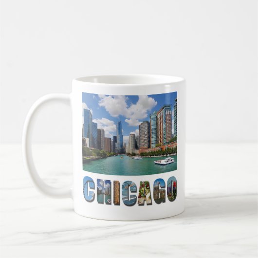Mug Chicago Illinois River Skyline (Gauche)