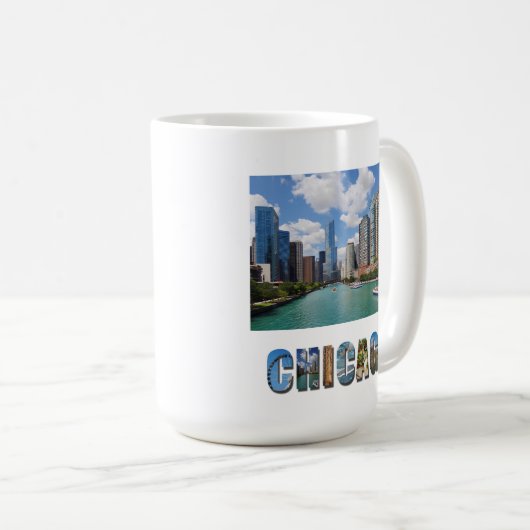 Mug Chicago Illinois River Skyline (Devant droit)