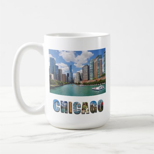 Mug Chicago Illinois River Skyline (Gauche)