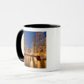 Mug Chicago, Illinois, Skyline et rivière Chicago à (Devant gauche)
