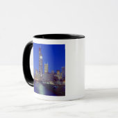 Mug Chicago, Illinois, Skyline la nuit avec Chicago (Devant gauche)