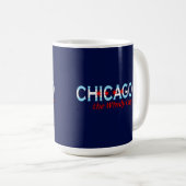 Mug Chicago la ville venteuse, conception de drapeau (Devant droit)