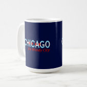 Mug Chicago la ville venteuse, conception de drapeau (Devant gauche)