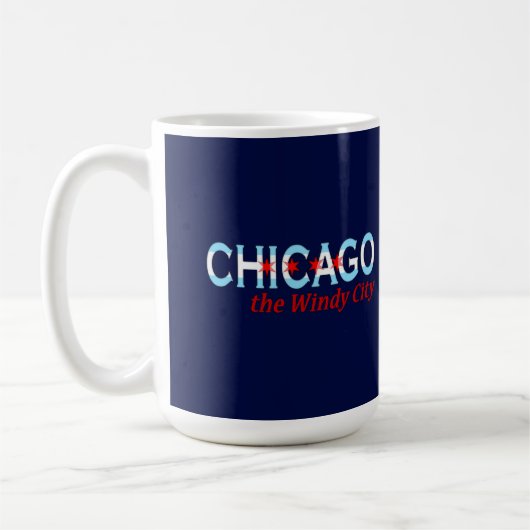 Mug Chicago la ville venteuse, conception de drapeau (Gauche)