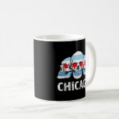 Mug Chicago pour Hommes Chicago Drapeau oeuvre avec cr (Devant droit)