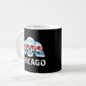 Mug Chicago pour Hommes Chicago Drapeau oeuvre avec cr (Devant gauche)