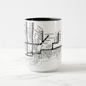 MUG CHICAGO VINTAGE ELEVATED CTA STOP MAP TRAIN (Centre)