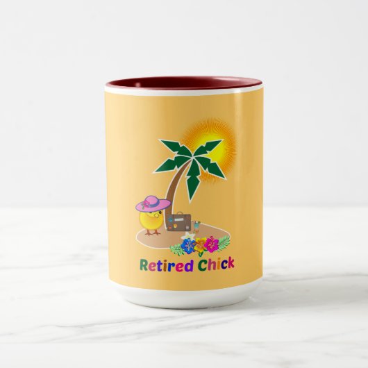 Mug Chick à la retraite en vacances (Centre)