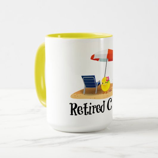 Mug Chick à la retraite sur la plage (Devant gauche)