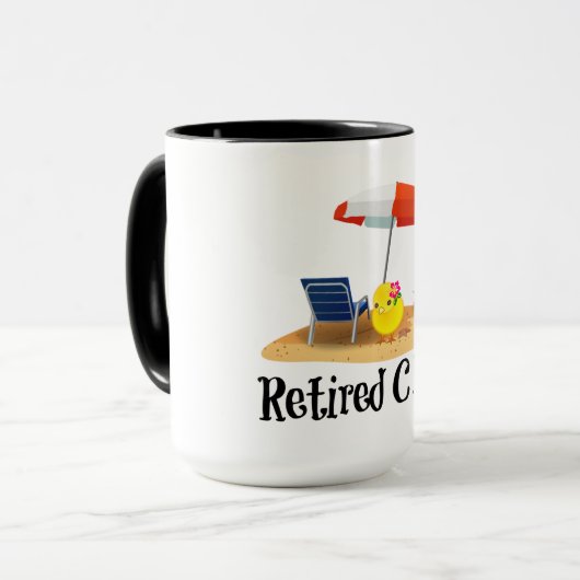 Mug Chick à la retraite sur la plage (Devant gauche)