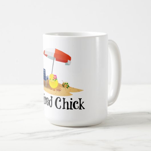 Mug Chick à la retraite sur la plage (Devant droit)