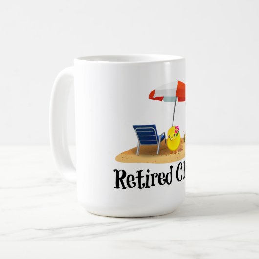 Mug Chick à la retraite sur la plage (Devant gauche)