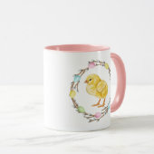 Mug Chick And Willow Wreaths With Pastel Eggs Easter (Devant droit)