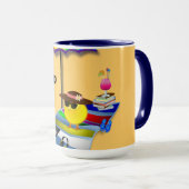 Mug Chick retraité à la plage (Devant droit)