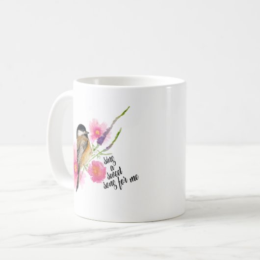 Mug Chickadee Black Capped Aquarelle Avec Dit (Devant gauche)