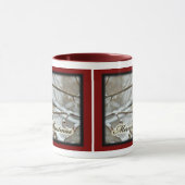 Mug Chickadee noir de Noël en neige (Centre)