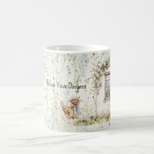 Mug Chicken Romantic House Window Floral (Centre)