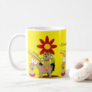 Mug Chien à âne mexicain Sombrero Musique jaune