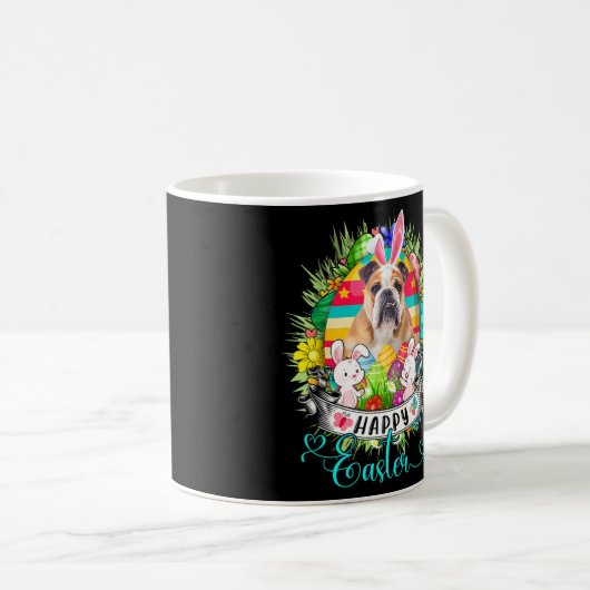 Mug Chien À Chien Dans Oeufs De Pâques Panier lapins J (Devant droit)