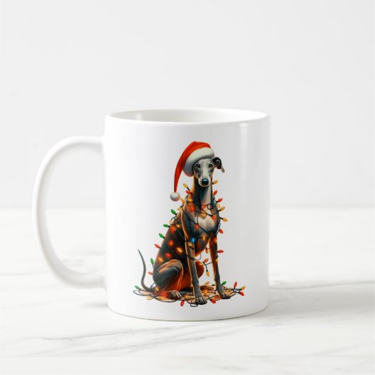 Mug Chien à col gris chiot Noël (Gauche)