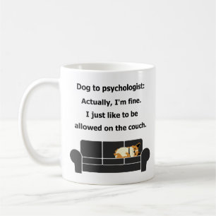 Mug Chien à l'humour de sofa de théorie de psycholog