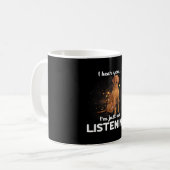 Mug Chien à poils durs Vizsla Je T'Entends Pas Écouter (Devant gauche)