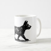 Mug Chien Abstrait Ligne Art Mod Scribble Chien Minim (Devant droit)