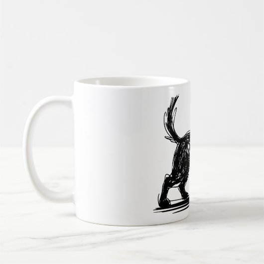 Mug Chien Abstrait Ligne Art Mod Scribble Chien Minim (Gauche)