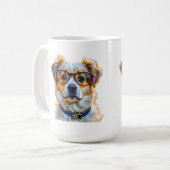 Mug Chien adorable avec lunettes (Devant gauche)