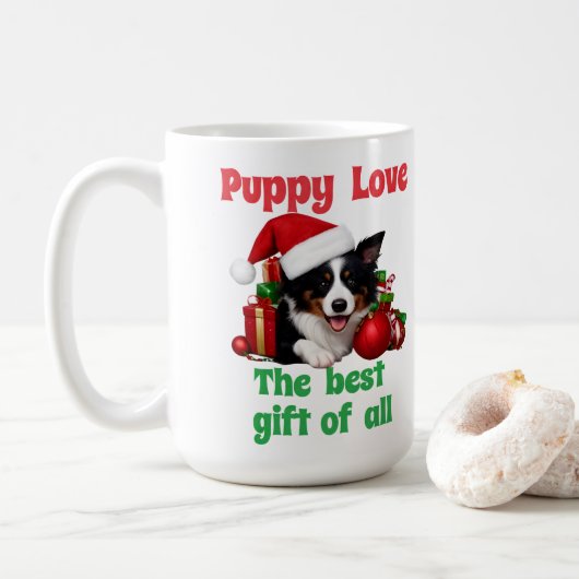 Mug Chien adorable de Noël (Avec donut)
