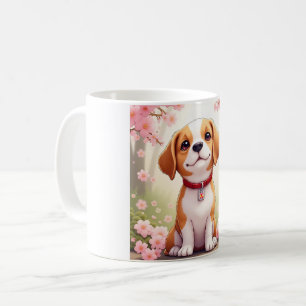 Mug Chien adorable et fleurs