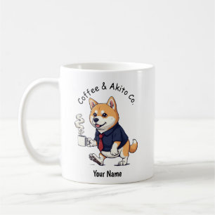 Mug Chien Akita drôle en costume d'affaires Café