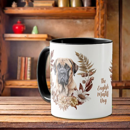 Mug Chien anglais Mastiff Automne Wreath