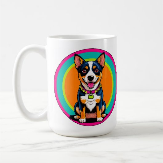 Mug Chien animé mignon avec collier (Gauche)
