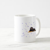 Mug Chien aux Coeurs pourpres en chute (Devant droit)