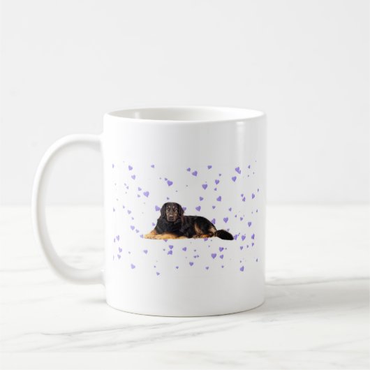 Mug Chien aux Coeurs pourpres en chute (Gauche)