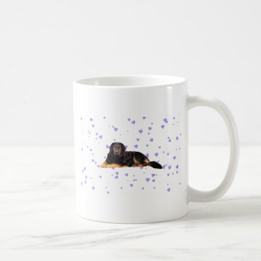 Mug Chien aux Coeurs pourpres en chute (Droite)