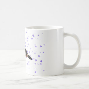 Mug Chien aux Coeurs pourpres en chute