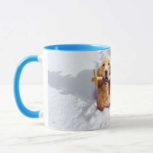 Mug Chien avec arbre en neige (Gauche)
