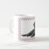 Mug Chien avec de beaux coeurs (Devant gauche)
