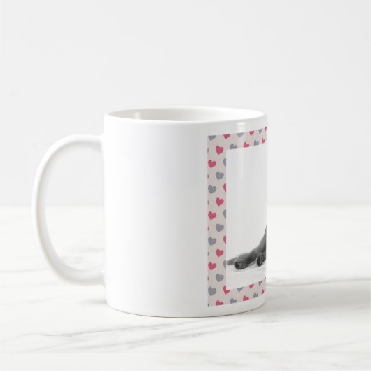 Mug Chien avec de beaux coeurs (Gauche)