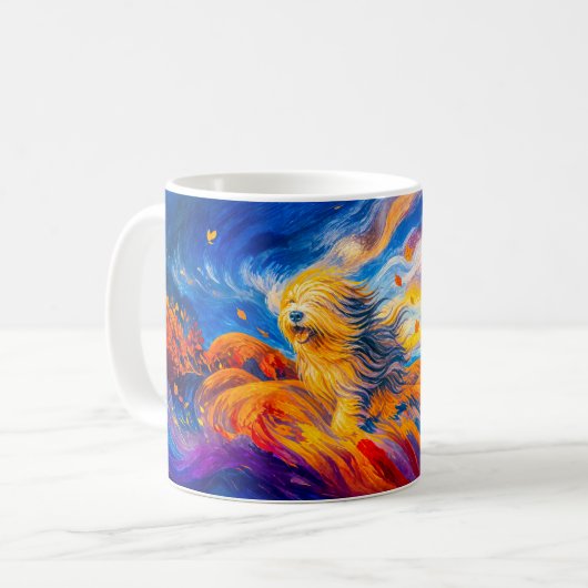 Mug Chien avec la fourrure décoiffée sur une colline a (Devant gauche)