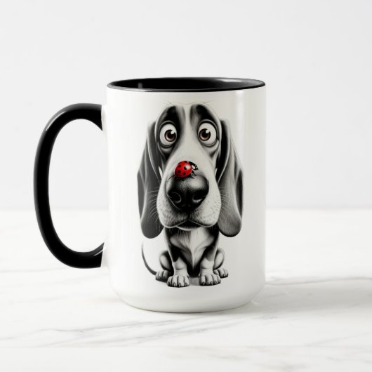 Mug Chien avec une coccinelle (Gauche)
