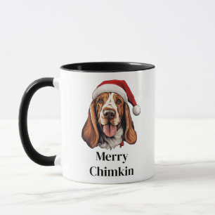 Mug Chien Basset Hound Chapeau de Père Noël Noël